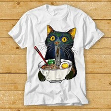 Camiseta Ramen Noodle Gato Negro Foodie Amante Best Seller Regalo Meme 2484