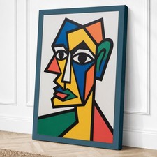 Impresión en lienzo geométrico con mirada fragmentada arte de pared decoración del hogar listo para colgar