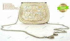 Madreperla Silver Look para mujer Bolso de mano de moda Bolso sin asas de metal