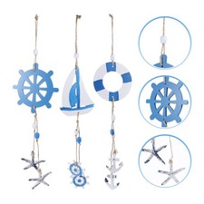 3 Piezas Decoración Colgante Pared Madera Estilo Mediterráneo Decoración Pared Hogar