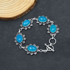Pulsera de joyería de plata esterlina 925 hecha a mano con piedras preciosas ...