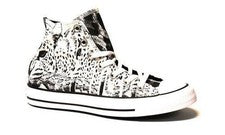 Zapatos de caña alta Converse White Cheetah Wild Print blanco fuerte negro Wms NUEVO DISCO