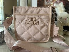 Bolso Bandolera Steve Madden Para Mujer Rosa Rubor Nylon Nuevo con Etiquetas $78