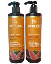 Acondicionador Be Care Love Superfoods Papaya Frizz Control 12 oz - Paquete de 2