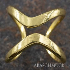 Anillo de plata 925 anillo ajustable abierto R0988 anillo de banda chapado en oro moderno