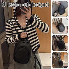 Mochila pequeña de PU para mujer mochila versátil y de moda bolsa de viaje simple.