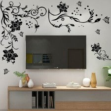 Hágalo usted mismo Arte Calcomanía de Pared Decoración Habitación Pegatinas Vinilo Extraíble Hogar Mural Flor Vid