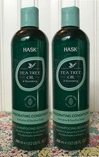 2 ACONDICIONADOR VIGORIZANTE HASK ACEITE DE ÁRBOL DE TÉ Y ROMERO 12 OZ. Calza el cuero cabelludo