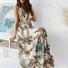 Mujeres Playa Moda Verano Vestido Sexy Dama Vestido de Sol Informal Boho Vacaciones