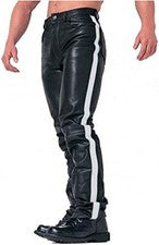 Pantalones de mezclilla de moto de cuero de vaca estilo caliente para hombre, pantalón de motociclista para hombre con t