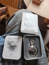 RELOJ BOLSILLO CIERVO VINTAGE AVON MAJESTIC MORNING AL AGNEW EDICIÓN EXCLUSIVA