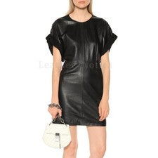 Diseñador Hecho a Mano Informal Fiesta Elegante Negro Mujer Piel de Cordero Real Cuero