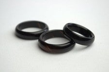 Anillo de ágata negro natural ónix negro ágata joyería anillo de piedras preciosas talladas