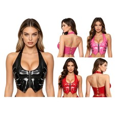 Prendas para club nocturno para mujer Trajes ajustados Moda Top corto Mini Prendas para el torso Camiseta interior brill