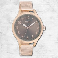 Oozoo Reloj De Pulsera Para Dama Timepieces Analógico De Metal Rosa Oro UOC9117A