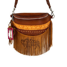 Bolso Bandolera Red Dirt Hat Para Mujer Flecos Eslinga Búfalo Vaquera Western Landman