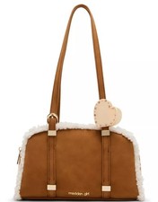 Bolso Bowler para mujer MADDEN GIRL con ribete de piel de miel - Tostado / Marfil