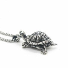 Collar colgante de tortuga tortuga de acero inoxidable para hombre joyería regalo de plata para hombre