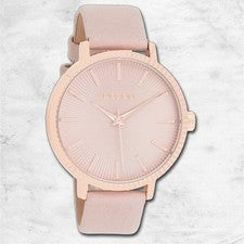 Oozoo Reloj De Pulsera Para Dama Timepieces Analógico De Cuero Rosa UOC9196A