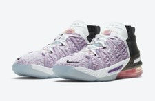 Nike LeBron XVIII 18 Hombres Talla 7 Púrpura Blanco Negro Rojo Juvenil CW2760 900