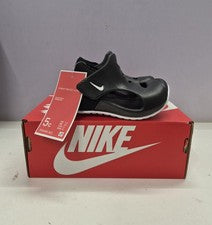 Sandalias sin cordones Nike Sunray Protect 3 TD negras blancas gancho y lazo bebé talla 5C