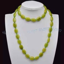 Collar de cuentas ovaladas de piedras preciosas de peridoto verde natural de 13x18 mm joyería 14-100""