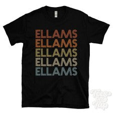 CAMISETA ELLAMS ESTILO RETRO REPETIDO Hombre y Mujer Novedad Genial Nombre Regalo