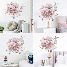 Pegatina de pared para dormitorio hágalo usted mismo decoración flor hogar sala de estar mural PVC peonía habitación