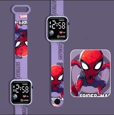 Reloj LED Spider-Man para niños pulsera digital de silicona impermeable regalo Reino Unido