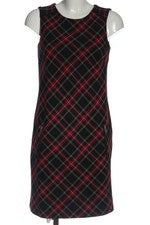 Esprit Midikleid Damen Business Freizeitkleid Karomuster Schwarz Größe 36