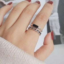 Anillo ajustable de moda vintage de plata de ley 925 para mujeres niñas joyas regalo