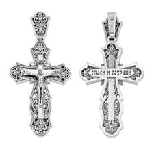 Cruz rusa, colgante cruz ortodoxa de plata 925, русский крест