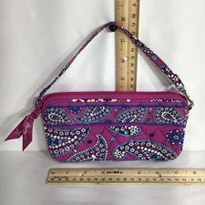 Mujer Vera Bradley Bolso sin asas Muñequera Cartera Monedero Púrpura Diseño Paisley