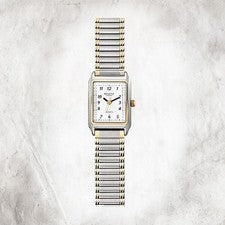 Regent Dama Reloj Analógico F-460 Metálico Correa Plata Oro URF460