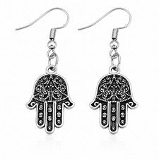 Pendientes de Mano Hamsa Mano de Fátima Pendientes Cabalá Pendientes Buena Suerte