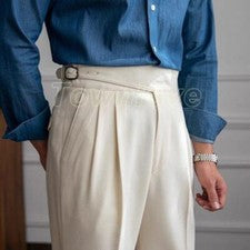 Pantalones rectos punk cintura alta vintage informales traje de negocios pantalones nuevos para hombre