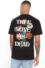 Moda Nova Para Hombres True Love Is Dead Camiseta Negra Nueva S, 3XL