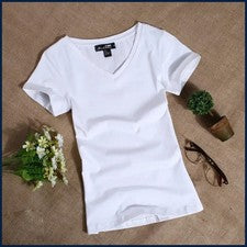 Camiseta informal para mujer MRMT 2026 manga corta ajustada color liso simple