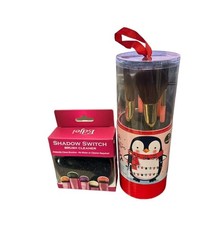 Paquete Nuevo Kit de Brochas de Maquillaje de 7 Piezas e Interruptor de Sombra Edje Cepillo Limpiador