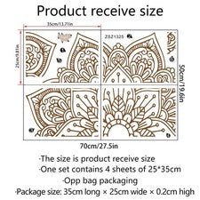Pegatina de pared Lotus Mandala autoaplicar PVC HÁGALO USTED MISMO moderna minimalista decoración del hogar