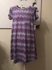 Vestido LULAROE Mujer Morado Abstracto Diseño Geométrico Elástico Alto Lo S/S (S)