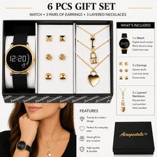 Juego de joyas reloj digital Aeropostale tono dorado negro