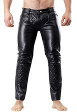 Nuevo Estilo Puro Cuero Búfalo Hombre Pantalón Reino Unido Diseño Cuero Genuino Motobike Pan