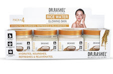 Kit de regalo para el cuidado de la piel con agua de arroz Dr. Rashel | Paquete de exfoliante, gel, crema y cara | 380 m