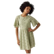 Vero Moda Vestido Corto Verde Art Maja de Encaje Baratísimo Ultimi Palisandro