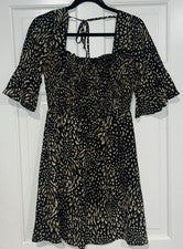¡NUEVO CON ETIQUETAS! Vestido Lily Blanco Para Mujer Manga Campana Calada Talla Pequeña Otoño Boho Chic