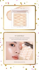 RESALTADOR PRISMA CLIO ☆ Belleza Coreana ☆ Resplandor Luminoso ☆ 01 Oro Transparente☆Inserto de 7 g