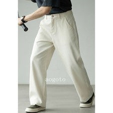 Pantalones largos rectos estilo italiano retro para hombre informales pantalones de negocios cremallera de primavera
