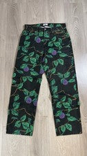 Pantalones de mezclilla OBEY auténticos con estampado de árbol frutal de algodón talla 30 para hombre