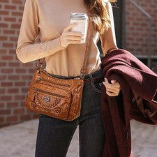 Bolso Bandolera Estilo Vintage PU Diseño Multibolsillo Adecuado para Salidas de Mujer’s
